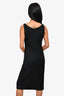 St.John Black Knit Sleeveless Midi Dress Size 6