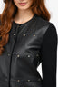 Valentino Black Leather/Knit Rockstud Jacket Size 8