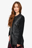 Valentino Black Leather/Knit Rockstud Jacket Size 8