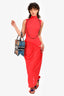 Christopher Esber Red Ruched Coil Tank Dress Size 8