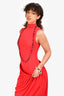 Christopher Esber Red Ruched Coil Tank Dress Size 8