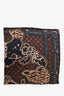 Louis Vuitton Brown Monogram Silk Tiger Pattern Scarf