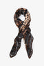 Louis Vuitton Brown Monogram Silk Tiger Pattern Scarf