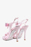 Rene Caovilla Pink PVC Crystal Embellished Bow Sandals Size 35.5