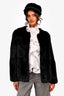 P.A.R.O.S.H Black Rabbit Fur Jacket Size 42