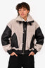 Iro Black/White Leather/Sheep Flight Jacket Size 34