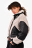 Iro Black/White Leather/Sheep Flight Jacket Size 34