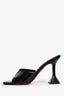 Amina Muaddi Black Patent Lupita Heeled Mules Size 37.5