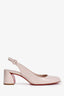 Christian Louboutin Pale Pink Patent Block Slingbacks Size 38