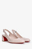 Christian Louboutin Pale Pink Patent Block Slingbacks Size 38