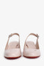 Christian Louboutin Pale Pink Patent Block Slingbacks Size 38