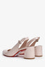 Christian Louboutin Pale Pink Patent Block Slingbacks Size 38