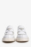 Prada White Leather Logo Brushed Loafers Size 38