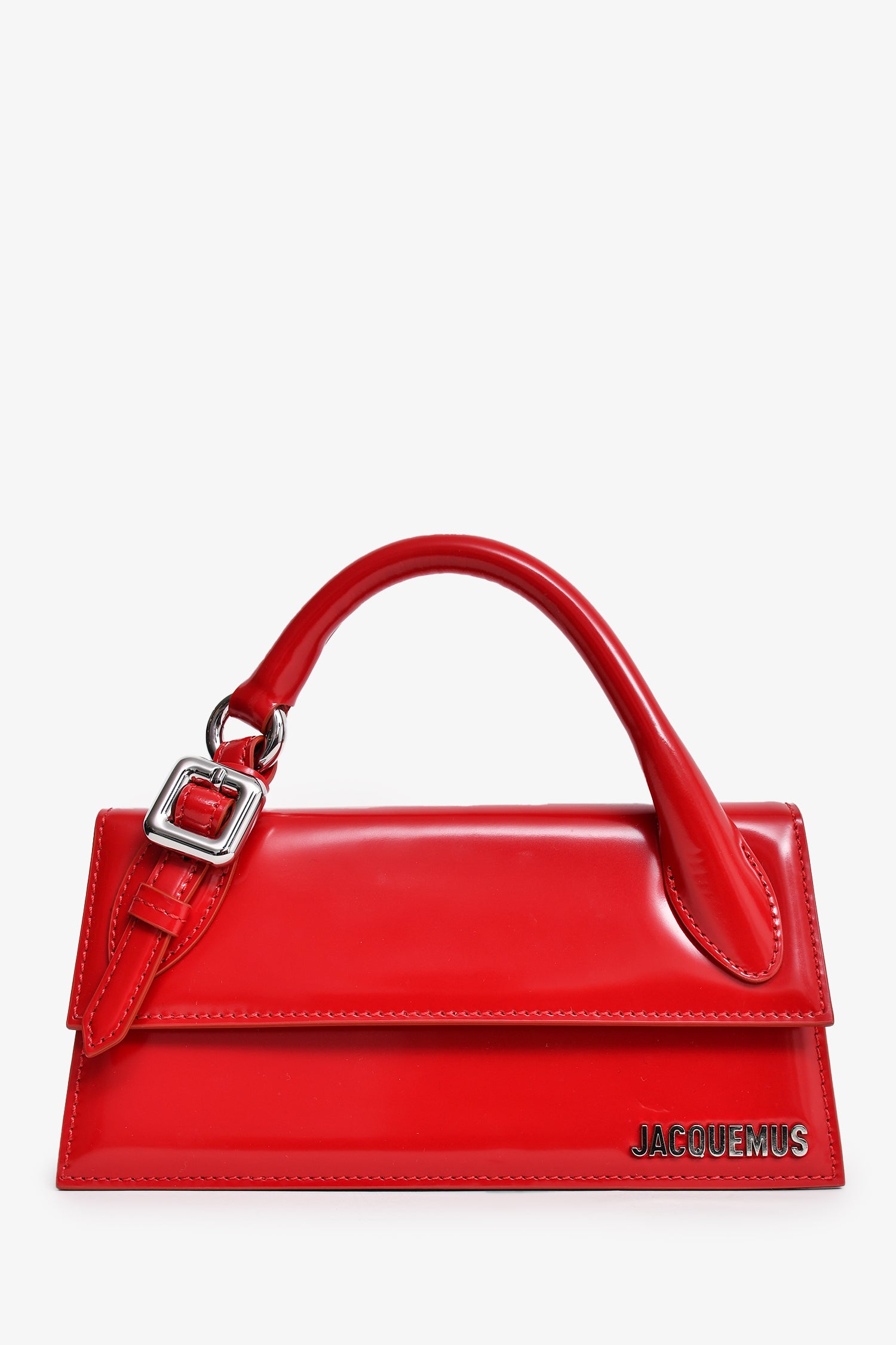 Jacquemus Red Patent Leather Long Le Chiquito Top Handle