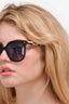 Carolina Herrera Black Round Frame Sunglasses