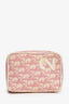 Christian Dior Vintage Pink Oblique Zip Pouch Wristlet (As Is)