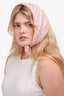 Christian Dior Vintage Pink Oblique Silk/Cotton Square Scarf
