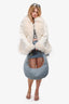 Retrofete Blue Denim Crystal Embellished Elodie Shoulder Bag