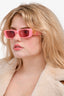 Gucci Hot Pink GG Rectangle Sunglasses