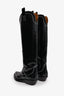 Ganni Black Patent Leather Cowboy Boot Size 38