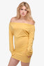 Reformation Yellow Cold Shoulder Long Sleeve Mini Dress Size S