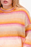 Isabel Marant Etoile Pink/Yellow Striped Super Kid Mohair Crewneck Sweater Size 38