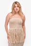 Tularosa Beige Cableknit Fringe Strapless Top + Maxi Skirt Set Size M