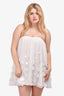 Retrofete White Strapless Sequin Mini Dress Size S