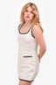 L'Academie White Black Contrast Trim Romper Size M