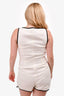 L'Academie White Black Contrast Trim Romper Size M