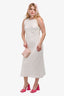 L'Academie White Linen Scallop Trim Maxi Dress Size M