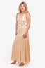 L'Academie Beige Sleeveless Maxi Dress Size M