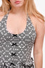 For Love & Lemons Black/White Floral Gingham Halter Mini Dress Size M