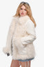 Bubishluxe White Faux Fur Jacket Size S