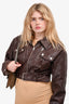 Hours Brown Faux Leather Cropped Jacket Size M