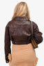 Hours Brown Faux Leather Cropped Jacket Size M