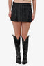Versace Grey Wool Logo Striped Mini Skirt Size 42