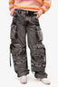 The Attico Grey Acid Wash Denim Cargo Pants Size 27