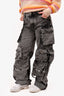 The Attico Grey Acid Wash Denim Cargo Pants Size 27