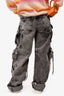 The Attico Grey Acid Wash Denim Cargo Pants Size 27