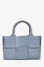 Bottega Veneta Blue Denim Maxi Intrecciato Archo Crossbody Bag