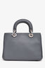 Christian Dior Grey Grained Leather 'Diorissimo' Tote with Strap