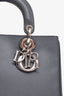 Christian Dior Grey Grained Leather 'Diorissimo' Tote with Strap