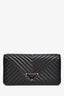 Prada Black Chevron Leather Wallet on Chain