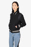 Saint Laurent Black/White Wool/Leather Bomber Jacket Size 46 Men