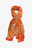 Hermès Orange Cashmere/Silk Shawl 140