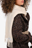 Saint Laurent Cream Wool/Cashmere Scarf