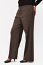 Theory Brown Houndstooth Wool Wide Leg Trousers Size 8