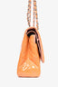 Pre-Loved Chanel™ 2011 Orange Patent Leather Jumbo Double Flap SHW