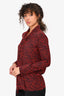Saint Laurent 2014 Red Heart Patterned Silk Tie Detail Blouse Size 38